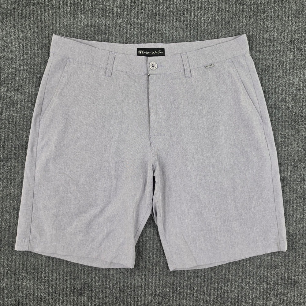 Travis Mathew Beck Shorts Men's 36 Perfect Series Golf Gray/Blue Performance